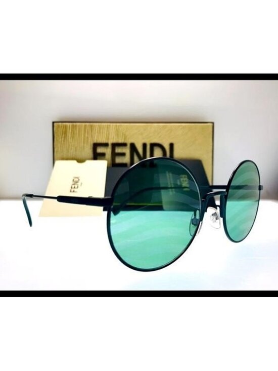 Green 0248 Waves Ff0248s Stripe Flash Mirrored Round Runway Sunglasses main image 7
